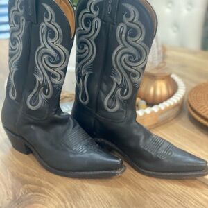 Tony Lama Black Leather Boots